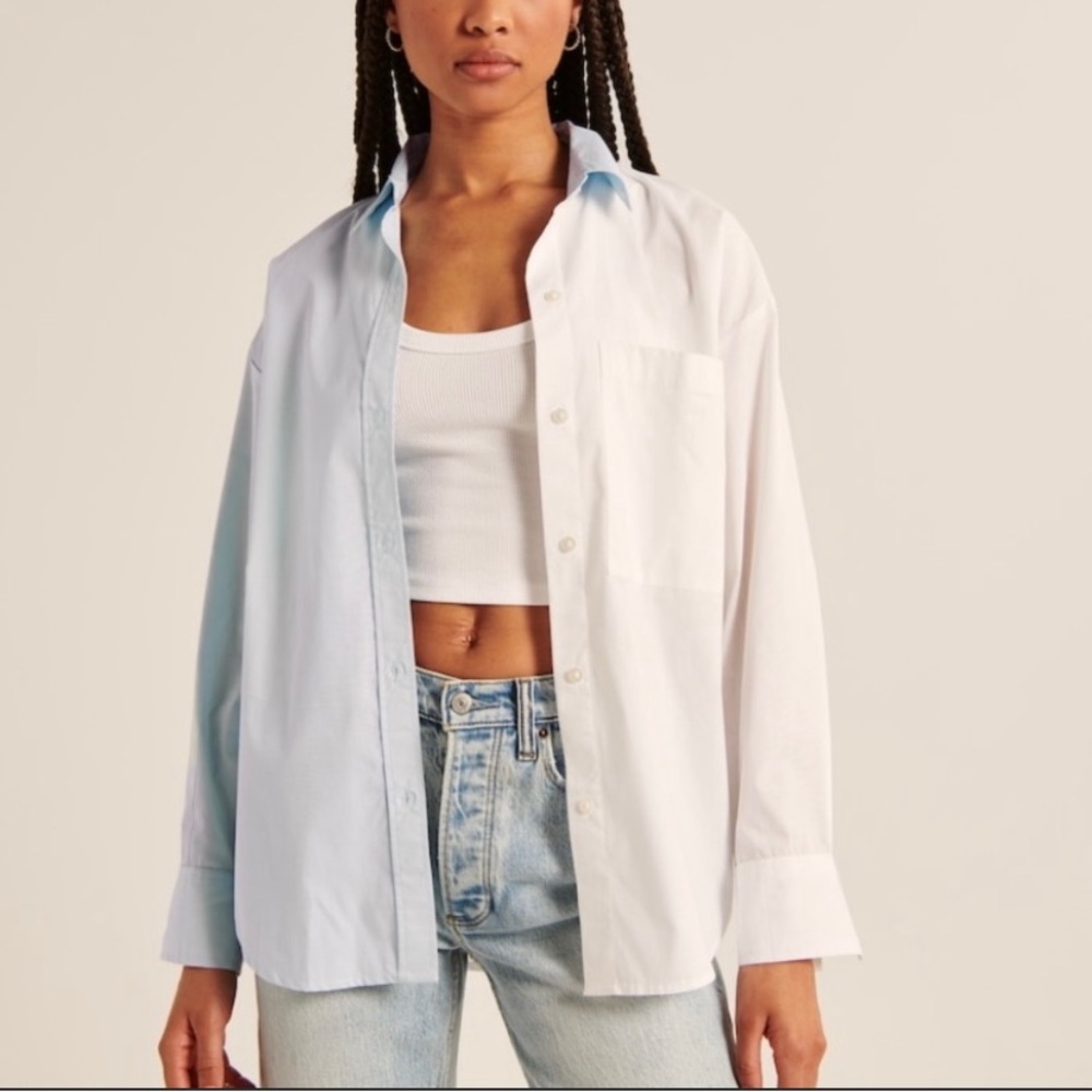 NWT Abercrombie Oversized Poplin Button-Up
